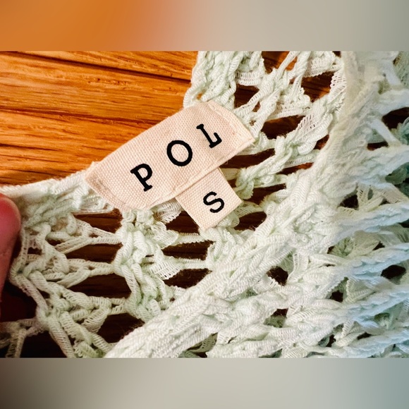 POL Sleeveless Crochet Cover Up Dress in Mint Green - Picture 10 of 14